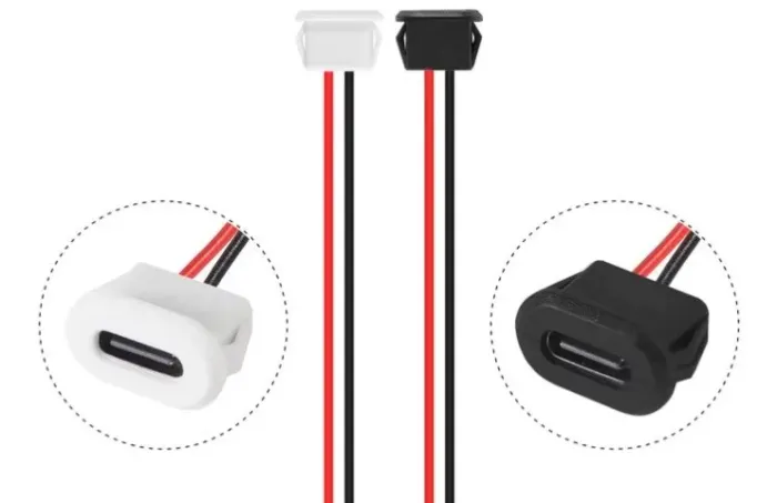  Conector tipo C chassi fêmea 2p USB-C plug para 2 pinos 2 Unidades Automação COD-AM611 