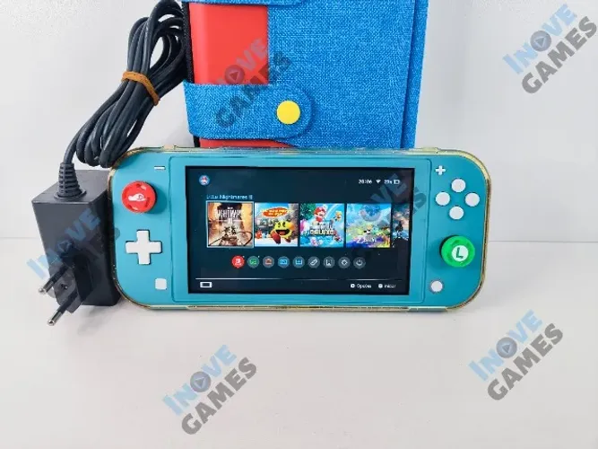 Nintendo Switch Lite Turquesa Desbloqueado Seminovo + Garantia | Aceito Cartão!!!
