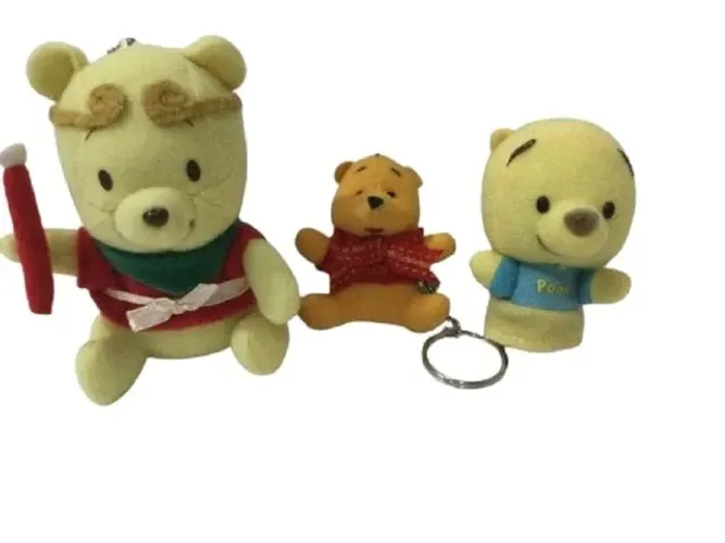 Ursinho Pooh Kit 2 Miniaturas Pelúcias + Chaveiro Importado