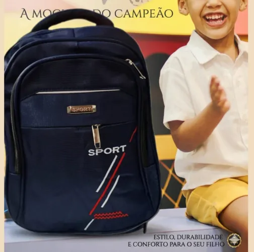Mochila Infantil Volta às Áulas Menino - Resistente Para O Dia a Dia Escolar Azul Marinho