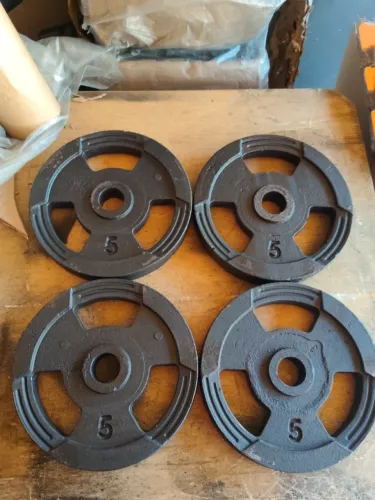 Kit Anilhas 4 peças de 5kg Total 20kg - Modelo Sport Pintada - Musculação Treine em casa