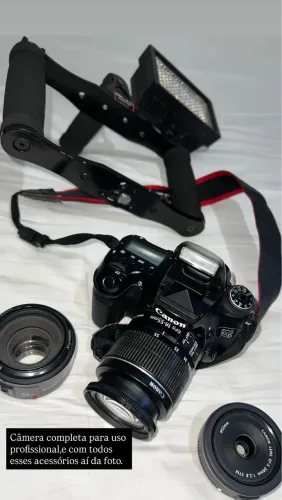 Câmera 70D com lentes profissionais e Gimbal