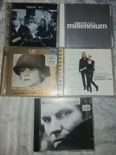 5 cd's Rock Metallica U2 Roxette Sting