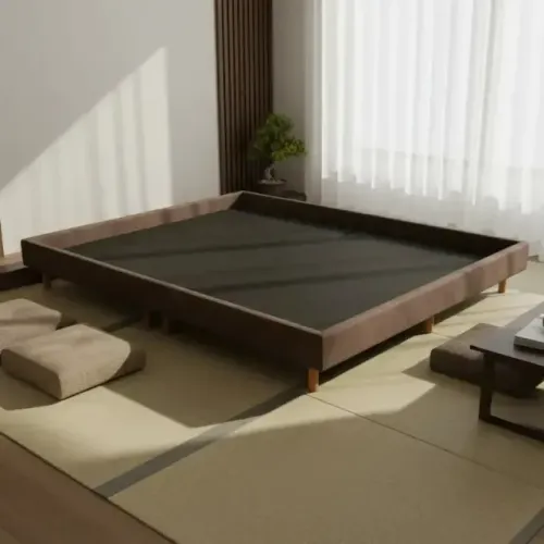 Base Cama Queen 158 Montessoriana Oriental Tatame Japonesa Marrom