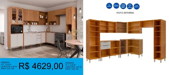 ARMARIO DE COZINHA COMPLETO 100% MDF - COMPRE HOJE E RECEBA EM ATÉ 72 HORAS 