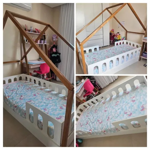 Cama solteiro montessoriano MDF, pintura laqueada
