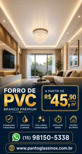 Forro de PVC R$ 45,90m² branco