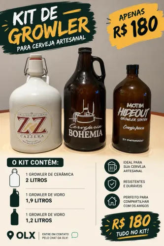 Kit de Growlers para Cerveja Artesanal - R$ 180