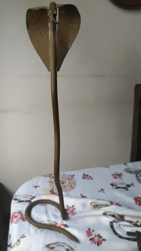 escultura em bronse vintage importada cobra naja