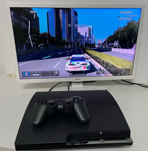 PS3 Slim 500gb com 76 jogos - Desbloqueado