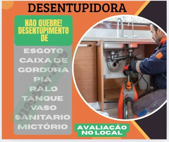 Desentupidora de canos e vasos sanitário 