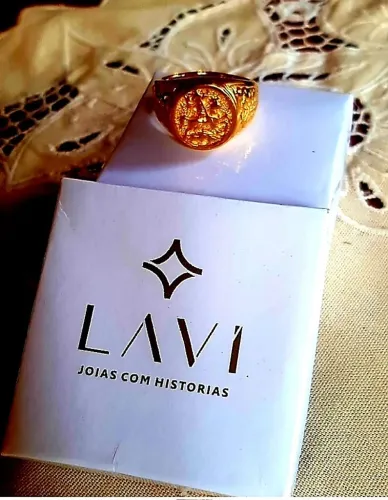 ANEL BANHADO A OURO 18K SÃO JORGE 
