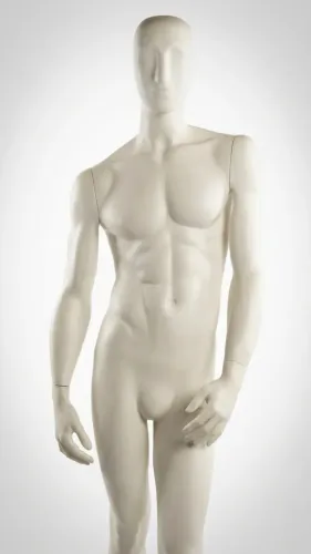 Manequim branco masculino pose para loja