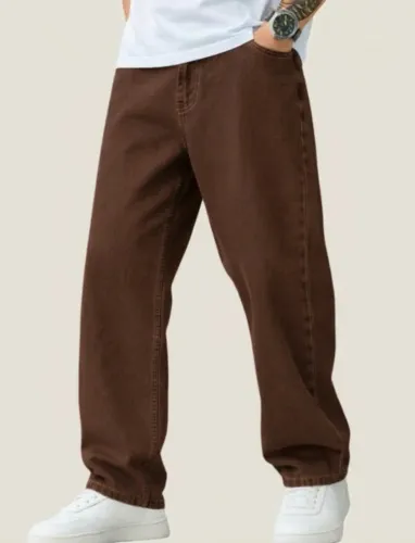 Calça Jeans Balão Marrom 