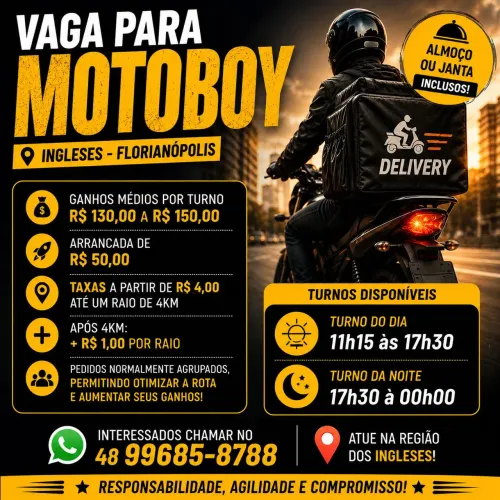 Vaga Motoboy fixo Ingleses