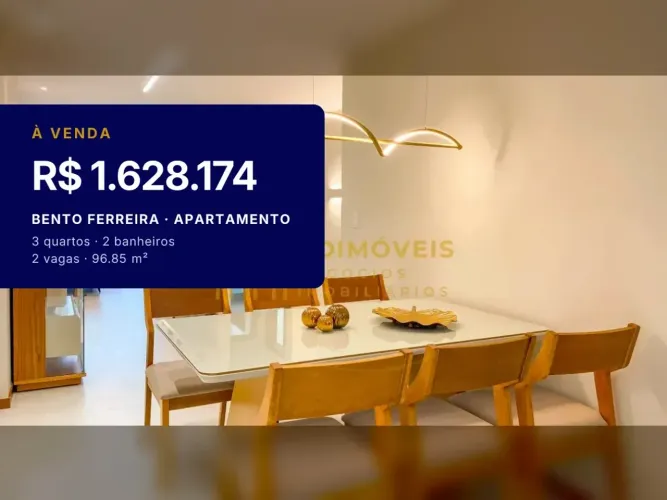 Seu novo lar em Bento Ferreira: apartamento de 3 quartos decorado!