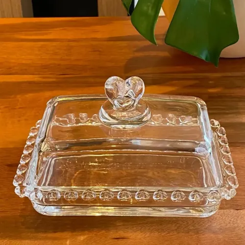 Manteigueira de cristal antiga