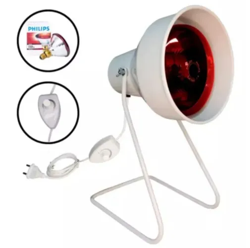 Kit Fisioterapia Suporte Infravermelho + Lamp. Philips150w 127v Branco com dimmer
