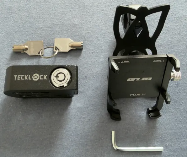 SUPORTE CELULAR GUB PLUS 21 & TRAVA DISCO TECKLOCK