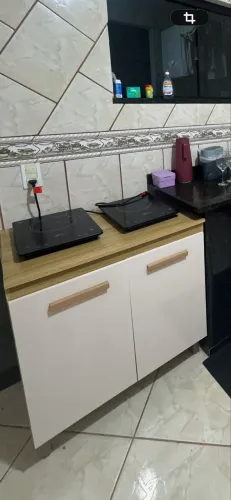 Balcão de Cozinha Nicioli Intenza 80cm - 2 Portas Freijó/Off White