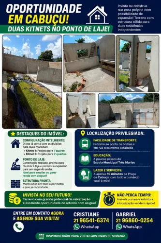 Vendo duas casas pré construídas rua asfaltada Cabuçu 