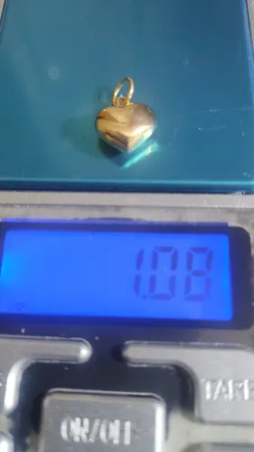 Pingente Coração Cheio Ouro 18 Kilates Peso 1.08 Gramas 10 mm