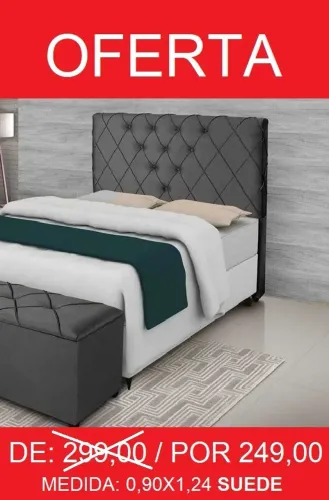 Cabeceira de cama-solteiro preto