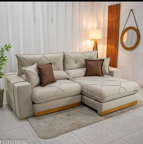 LINDO SOFÁ RETRATIL RECLINAVEL 2,50 MOLAS ENSACADA ESPUMA D28