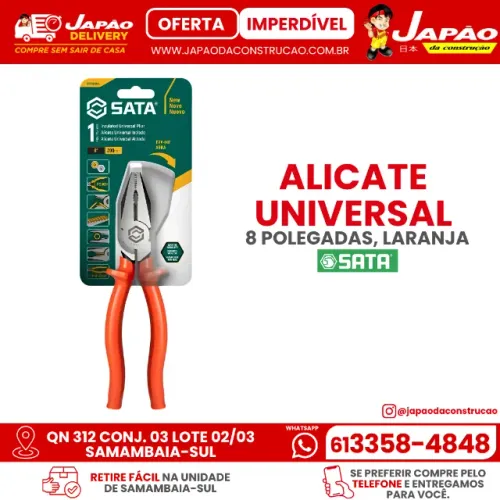 Alicate Universal Laranja 8" Sata Oferta Por Tempo Limitado