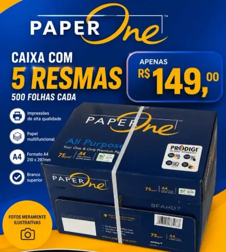 Caixa com 5 resma de 500 fls cada