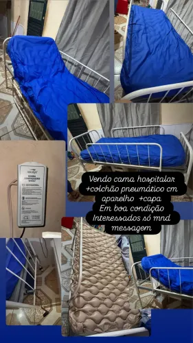 Cama hospitalar com colchão pneumático + motor