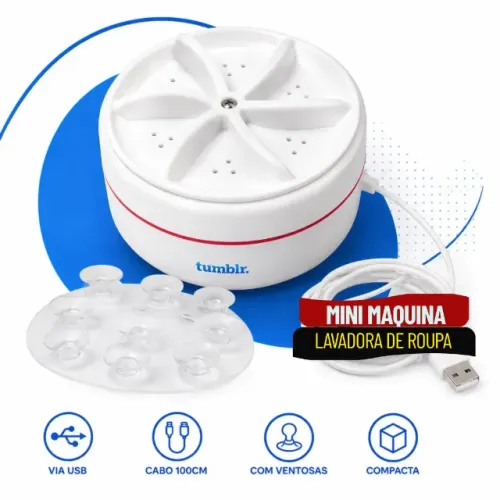 Mini Máquina de Lavar Portátil USB com Ventosas para Roupas Íntimas e Panos - SCS104