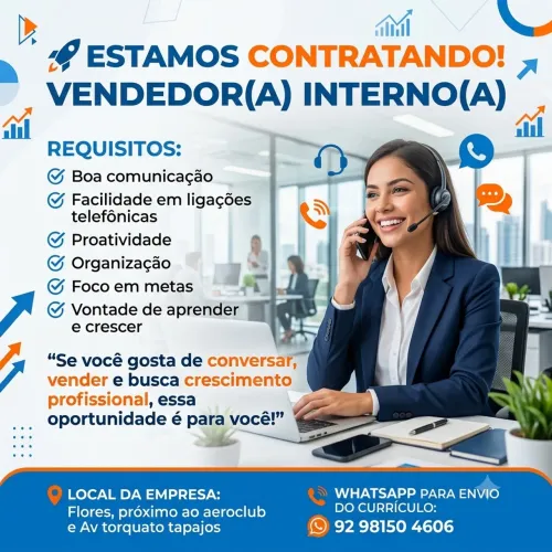 Vaga para vendedor(a) interno