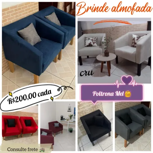 Poltronas Suede 200,00 cada