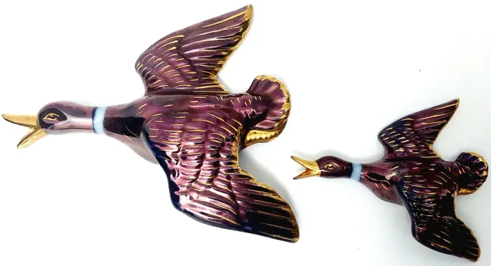 Bibê-lo Par de Marrecos Silvestres Porcelana  Vintage CST Pedreira 