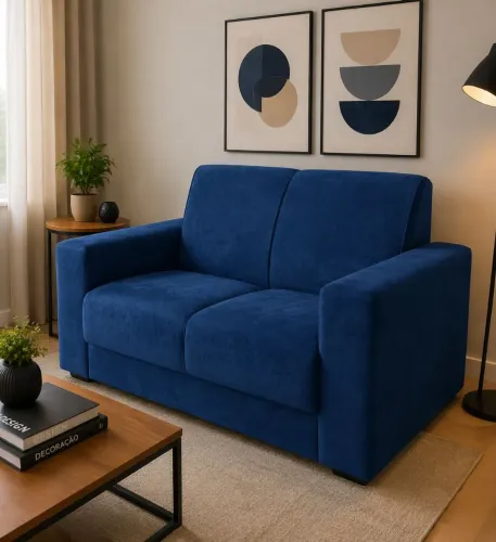 Sofa suede azul
