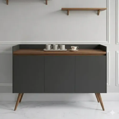 Oferta - Buffet Gold com 3 portas Preto/Mel