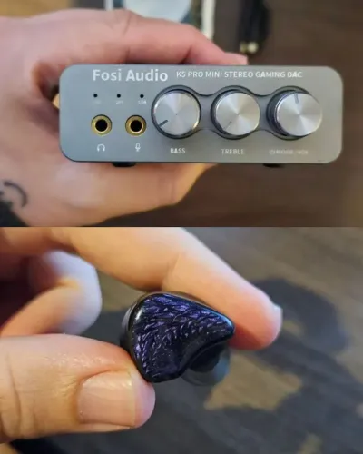 DAC Fosi K5 Pro + Fone intra-auricular Kinera Celest Wyvern Pro black