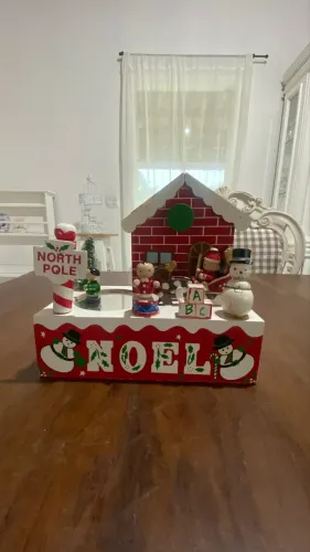 Decoração de Natal vintage movido a corda com músicas e movimentos