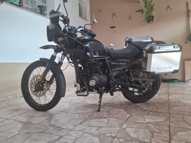 Royal Enfield Himalayan 411 2022 - 16.000 Km - Baús laterais de alumínio Royal Enfield