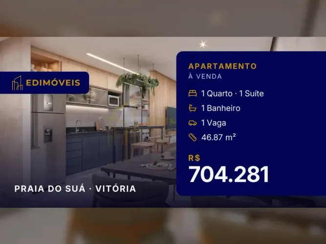 Praia do Suá| Apartamento 1 quarto em localização privilegiada