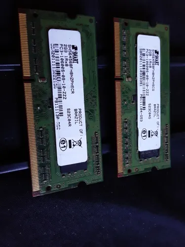 KIT COM 2 PENTES DE 2GB DDR3 NOTEBOOK.