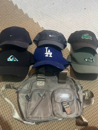 6 peças de boné originais,Com mochila de alças douradas multifuncional