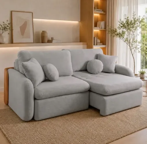 Sofá Cama Retrátil Conforto 230 Cinza