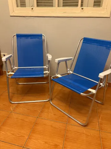 2 Cadeiras de Praia Mor Alumínio Sannet Azul Excelente Estado