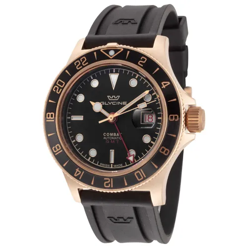 Relógio Glycine Combat Sub GMT 42mm Black Bronze Safira GL0320