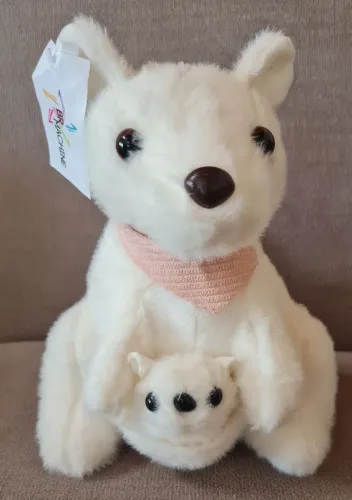 Pelúcia Canguru com filhote nova 24 cm