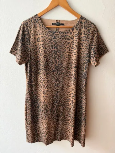 Vestido Animal Print Shoulder Tam G