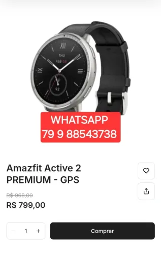 AMAZFIT ACTIVE 2 GPS STRAVA ORIGINAL LACRADO COM GARANTIA TEMOS XIAOMI GARMIN HAYLOU