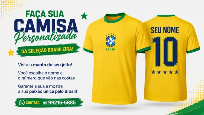 camisa personalizada da seleção brasileira.